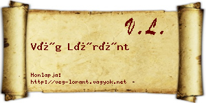 Vég Lóránt névjegykártya
