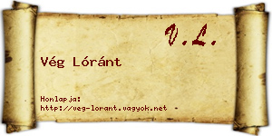 Vég Lóránt névjegykártya